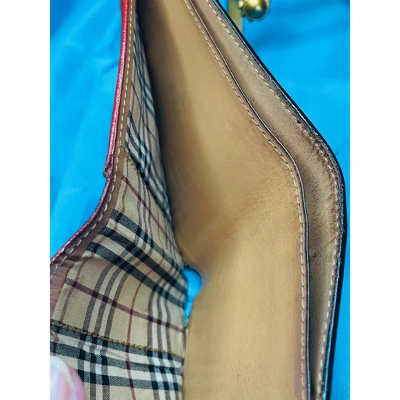 Men's Burberry Black Label Wallet Black Leather Exterior Brown and Red Interior - Picture 6 of 12